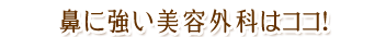 鼻に強い美容外科はココ！